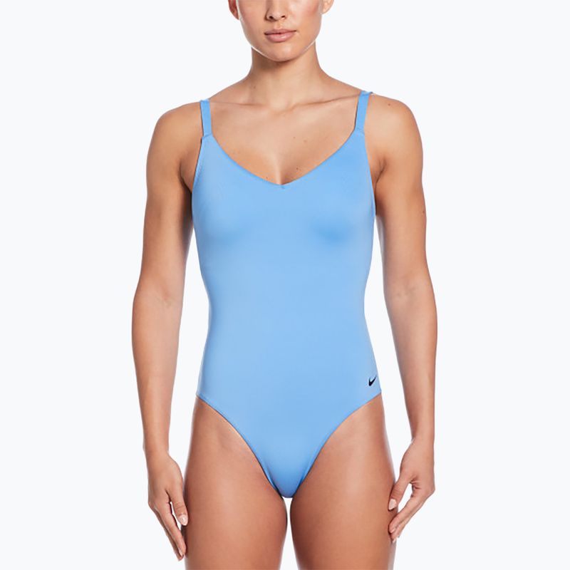 Einteiliger Damen-Badeanzug Nike Essential V-Neck university blue