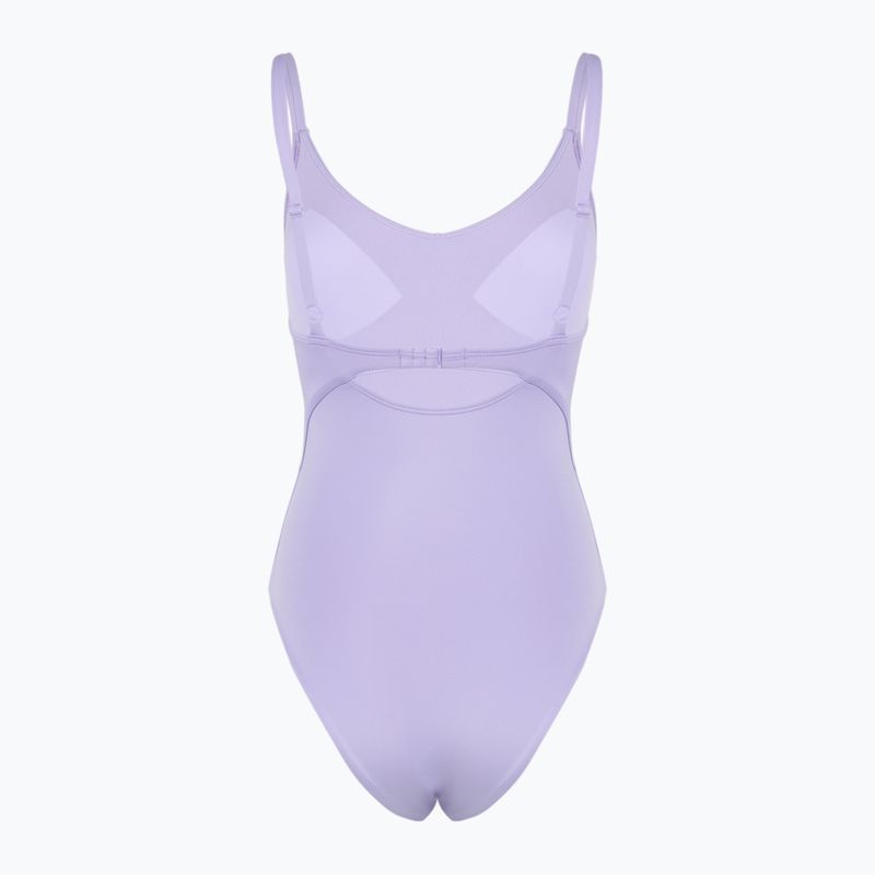 Einteiliger Damen-Badeanzug Nike Essential V-Neck Hortensien 2