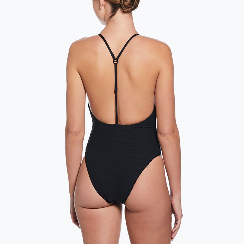 Einteiliger Damen-Badeanzug Nike Swoosh Link Y-Back schwarz 3