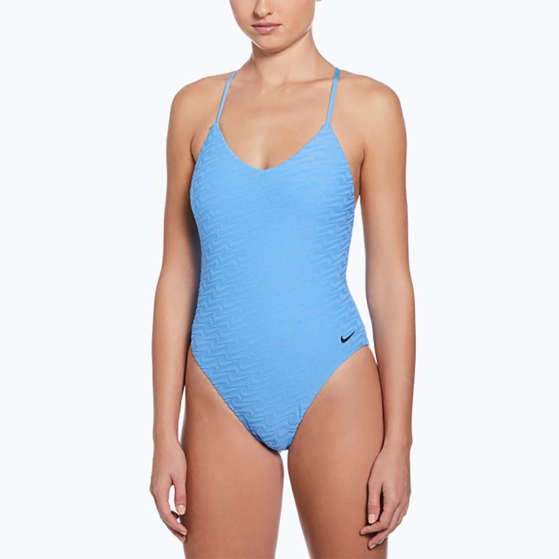 Einteiliger Damen-Badeanzug Nike Swoosh Link Y-Back university blue