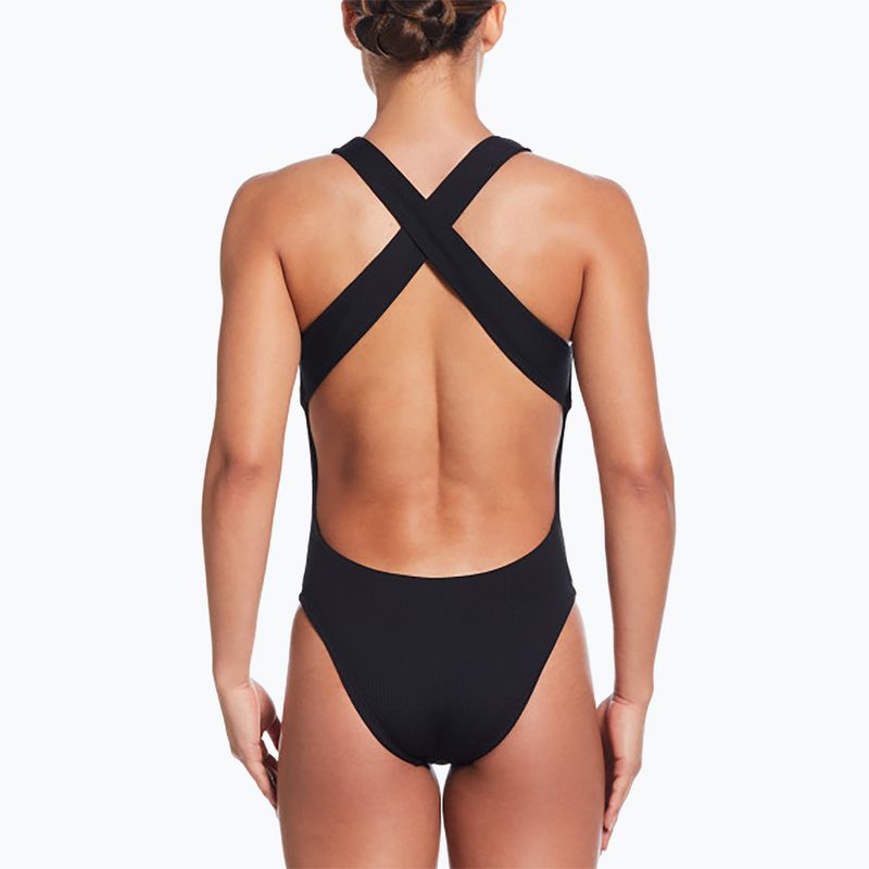 Nike Elevated Essential Crossback Damen Badeanzug einteilig schwarz 3