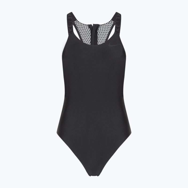 Einteiliger Damen-Badeanzug Nike Hydralock Fusion Racerback schwarz