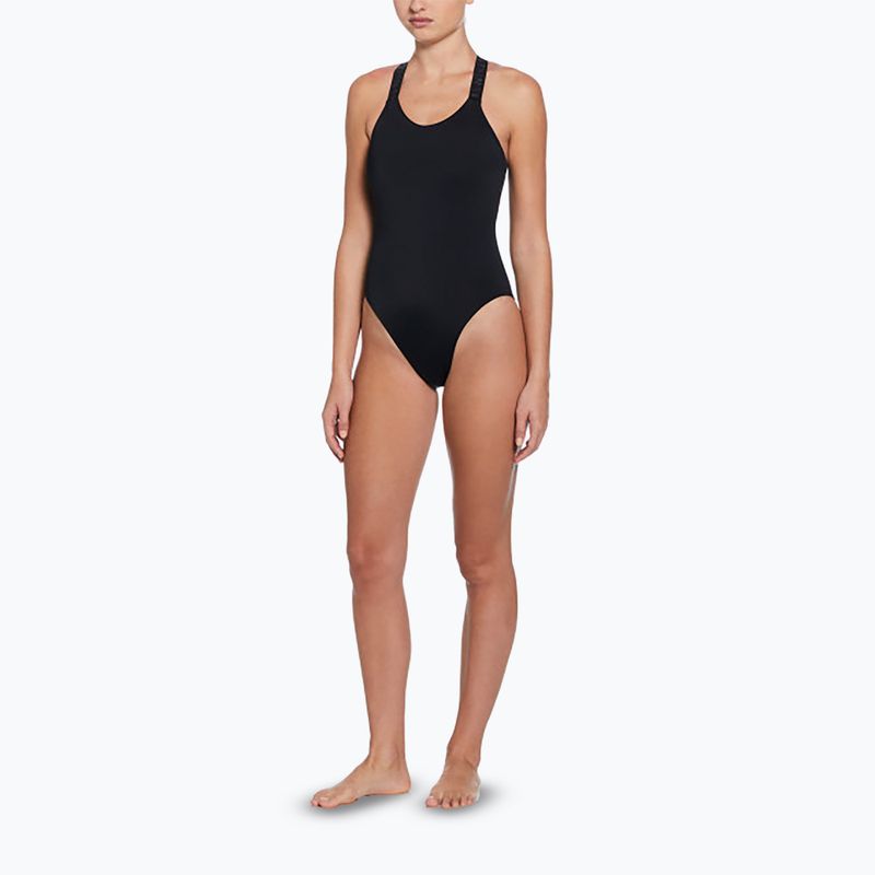 Einteiliger Damen-Badeanzug Nike Hydralock Fusion Racerback schwarz 2
