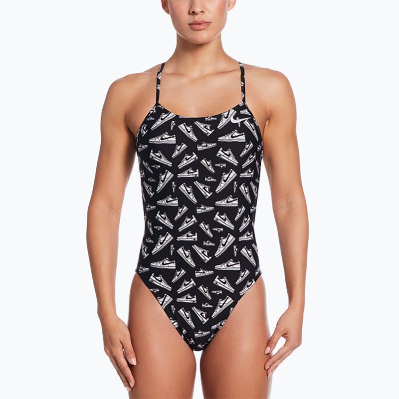 Einteiliger Damen-Badeanzug Nike Hydrastrong Cutout jet black
