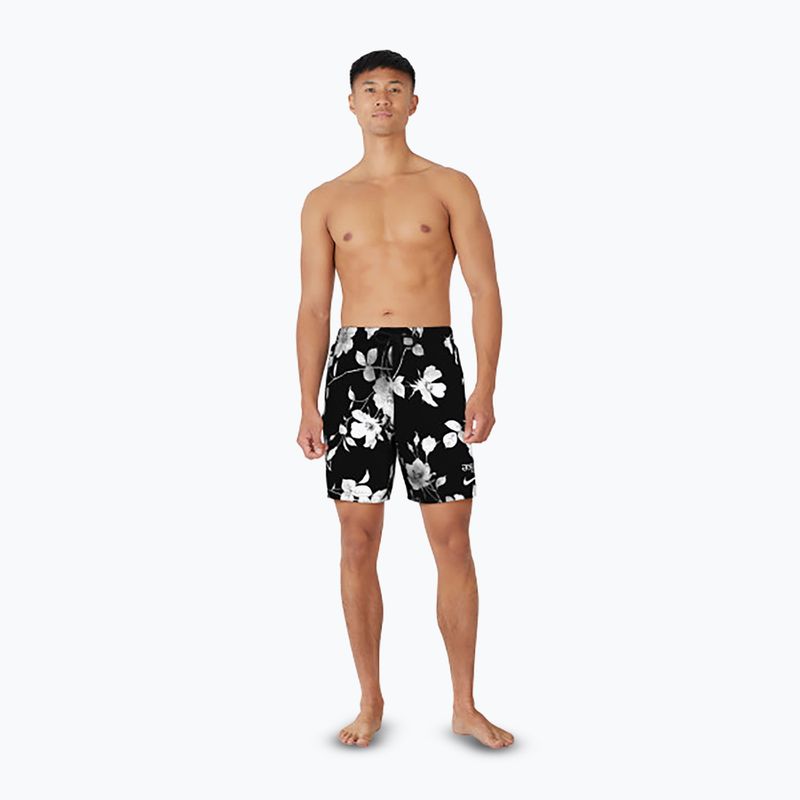 Herren Nike Fine Floral 7" Volley Badeshorts schwarz 7