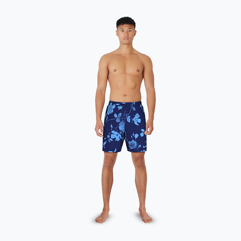 Herren Nike Fine Floral 7" Volley Badeshorts midnight navy 5