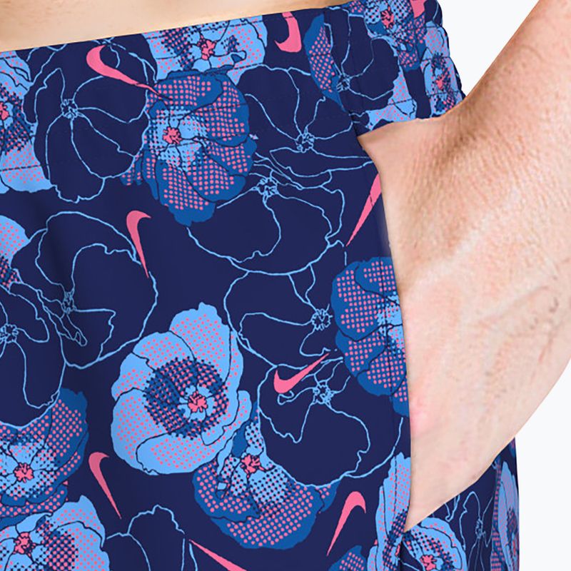 Herren-Badeshorts Nike Multi Poppy Print 5" Volley midnight navy 5