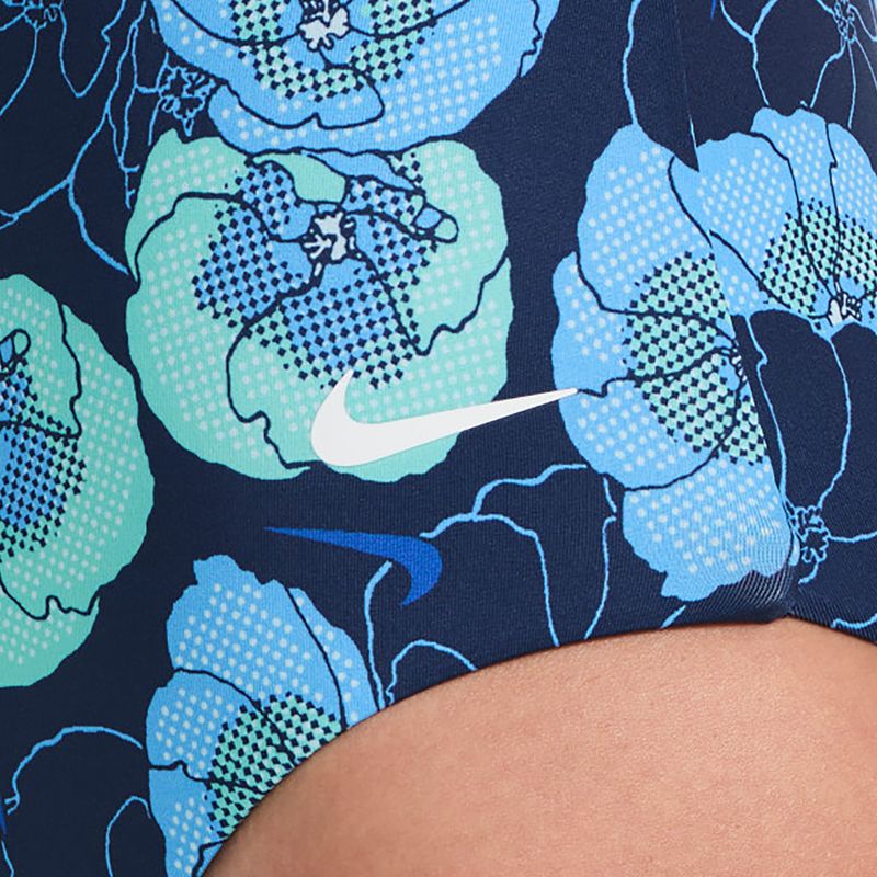 Einteiliger Damen-Badeanzug Nike Poppy Print V-Neck midnight navy 5