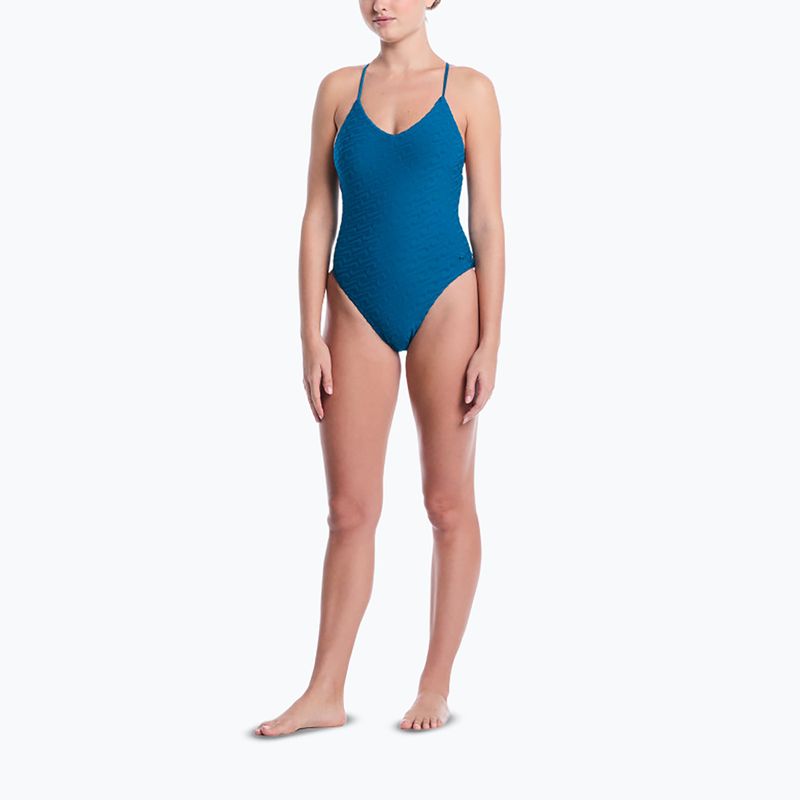 Damen Badeanzug Nike Swoosh Link Y-Back green abyss 2