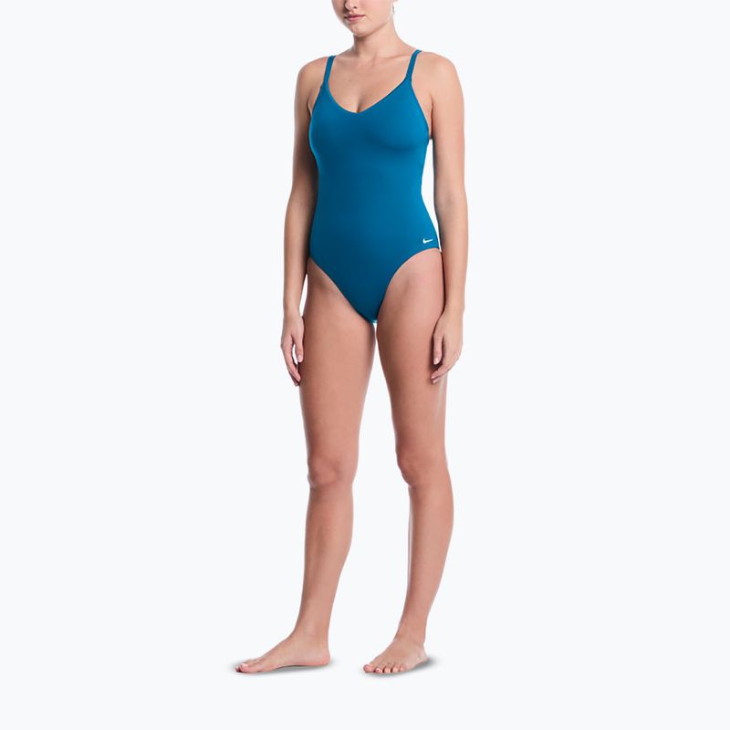 Damen Badeanzug Nike Essential V-Neck green abyss 2