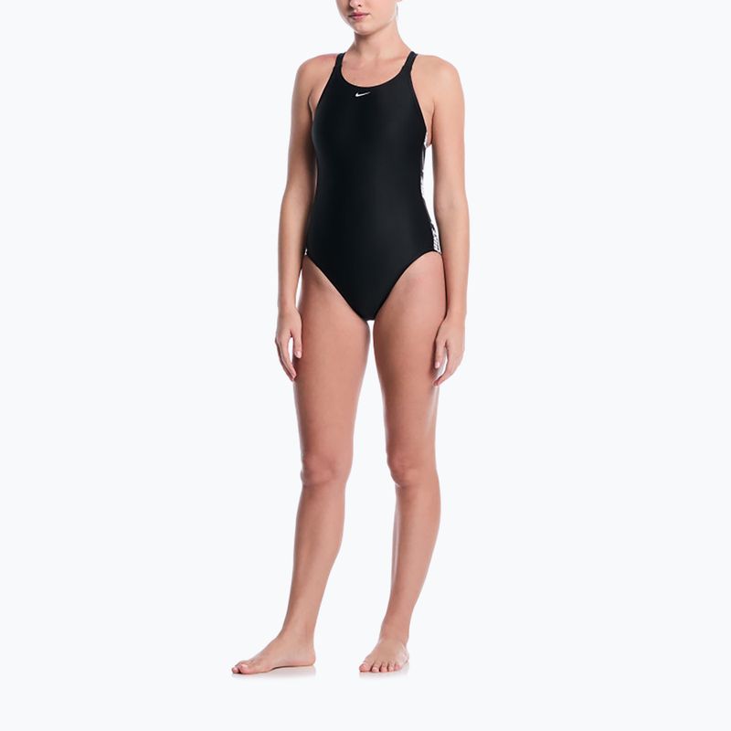 Damen Badeanzug Nike Logo Tape Fastback black 2