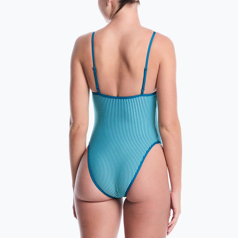 Damen Badeanzug Nike Ocean Bound Ripple Texture Square Neck bleached turquoise 3