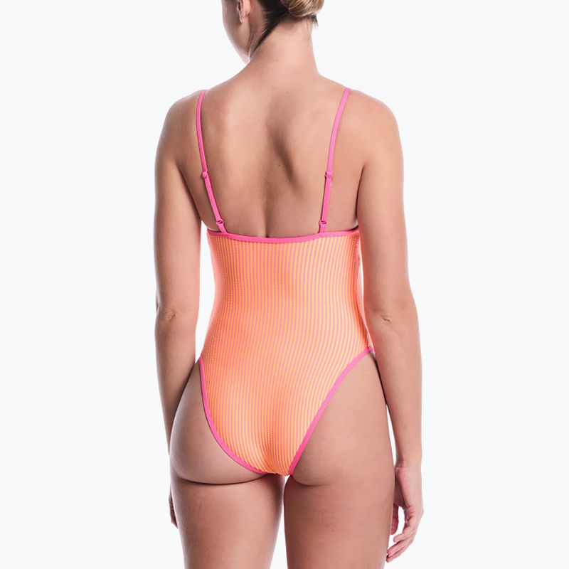 Damen Badeanzug Nike Ocean Bound Ripple Texture Square Neck pink glow 3