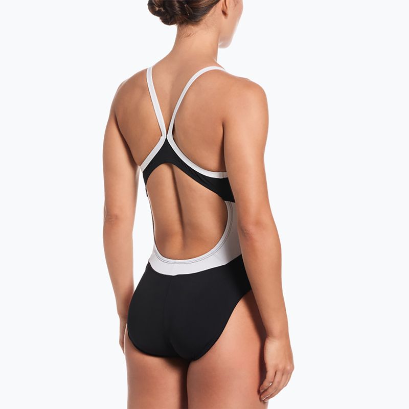 Damen-Einteiler Badeanzug Nike Hydrastrong Fly black/white 3