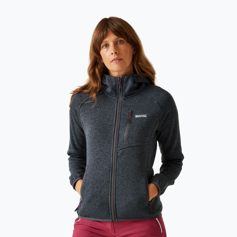 Damen-Fleece-Kapuzenpullover REGATTA Newhill II seal grau/pop
