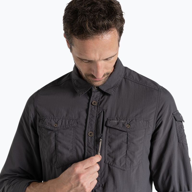 Herrenhemd Craghoppers NosiLife Adventure Long Sleeved Shirt III black pepper 4