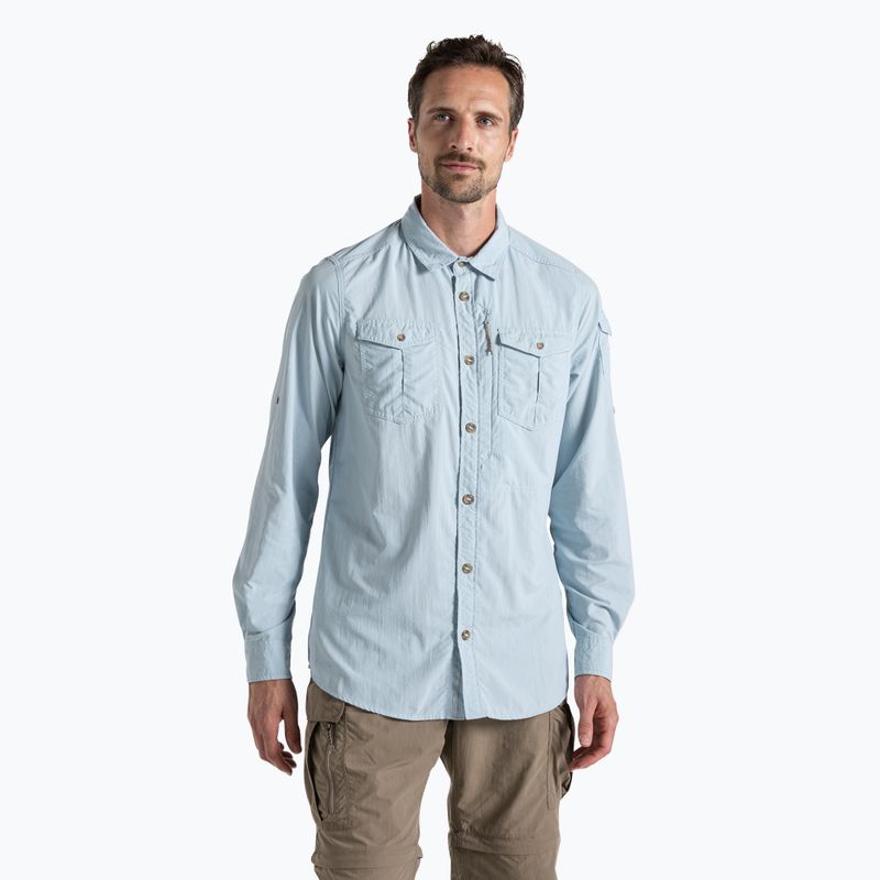 Herren Craghoppers NosiLife Adventure Langarmhemd III niagara blau