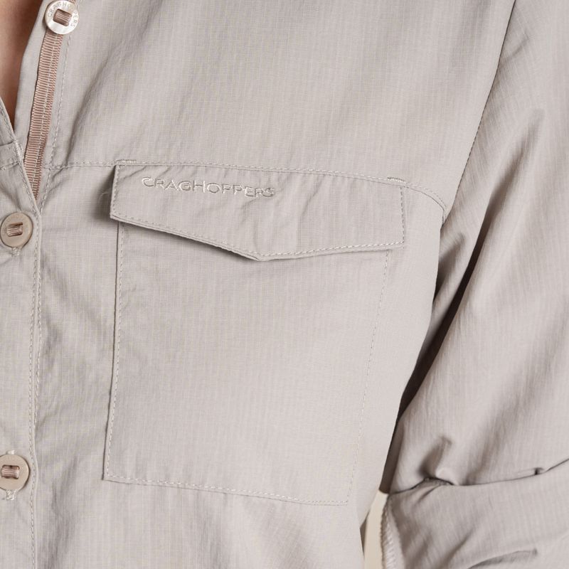 Damen-Langarmshirt Craghoppers NosiLife Adventure Long Sleeved Shirt III soft mushroom 7