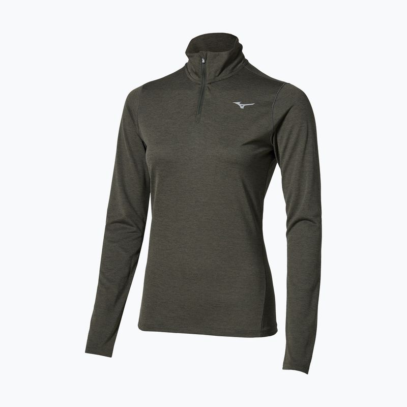Laufpullover für Damen Mizuno Core Impulse Half Zip Long Sleeve Tee forest night