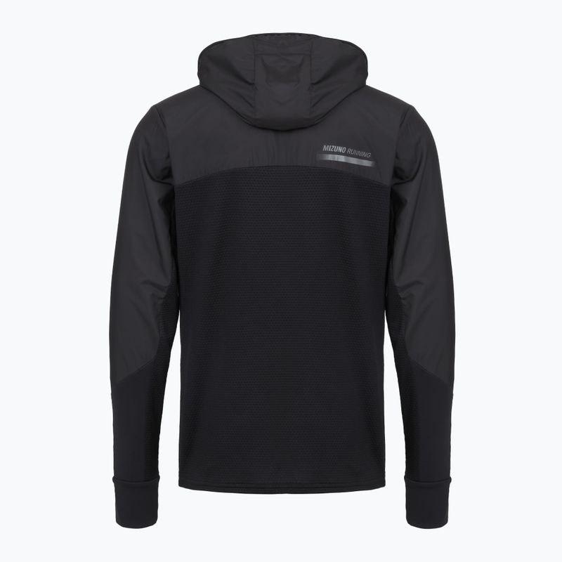 Laufjacke für Herren Mizuno Active Warmalite Hybrid Full Zip Hooded Long Sleeve Top black 2