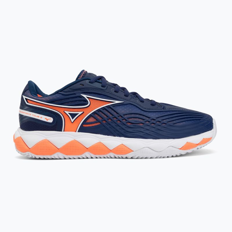 Herren-Tennisschuhe Mizuno Wave Enforce Tour 2 CC beacon blue/white/lava orange 2