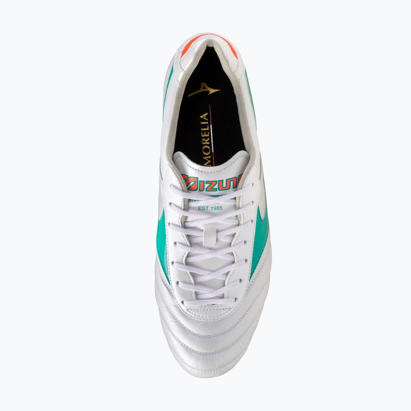 Fußballschuhe Mizuno Morelia II Elite FG white/arcadia/lava orange 5