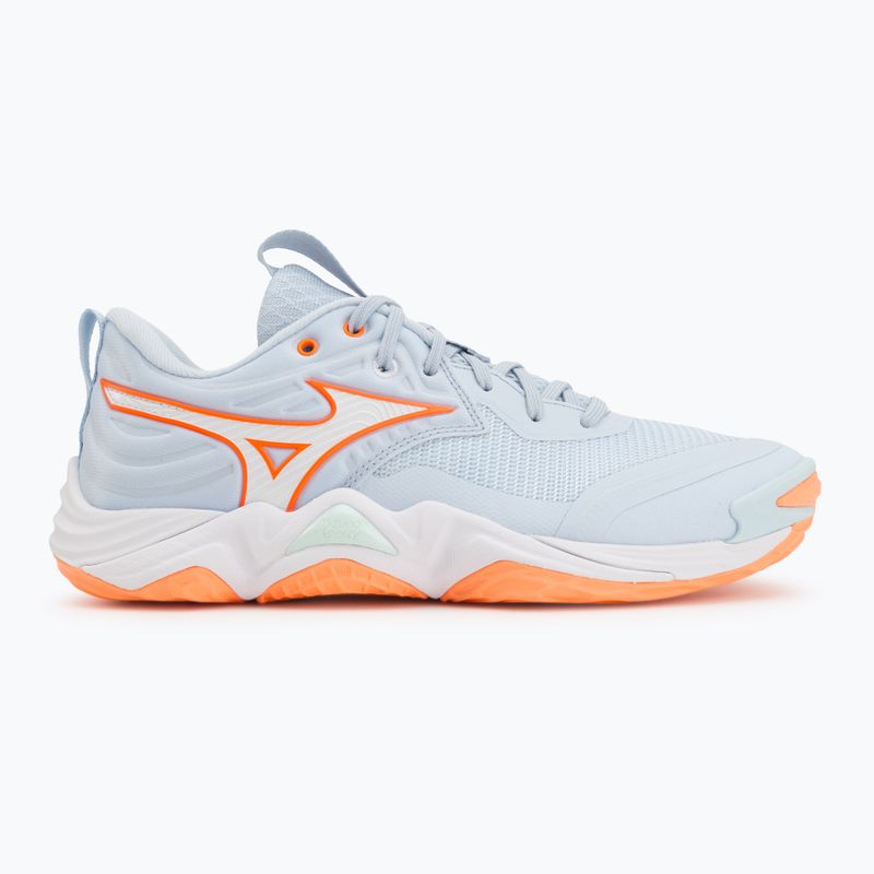 Damen-Volleyballschuhe Mizuno Wave Momentum Elite blue finch/white/lava orange 2