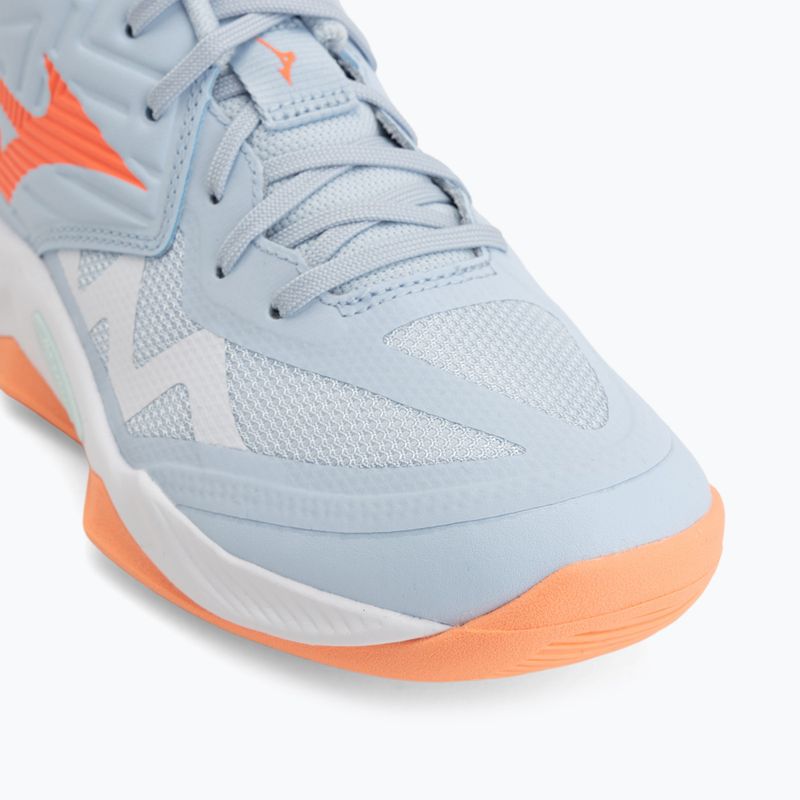 Damen-Volleyballschuhe Mizuno Wave Momentum Pro Mid blue finch/lava orange/flamingo coral 7