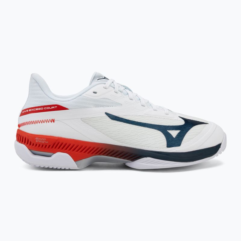Herren-Tennisschuhe Mizuno Wave Exceed Court AC white/insignia blue/orange 2