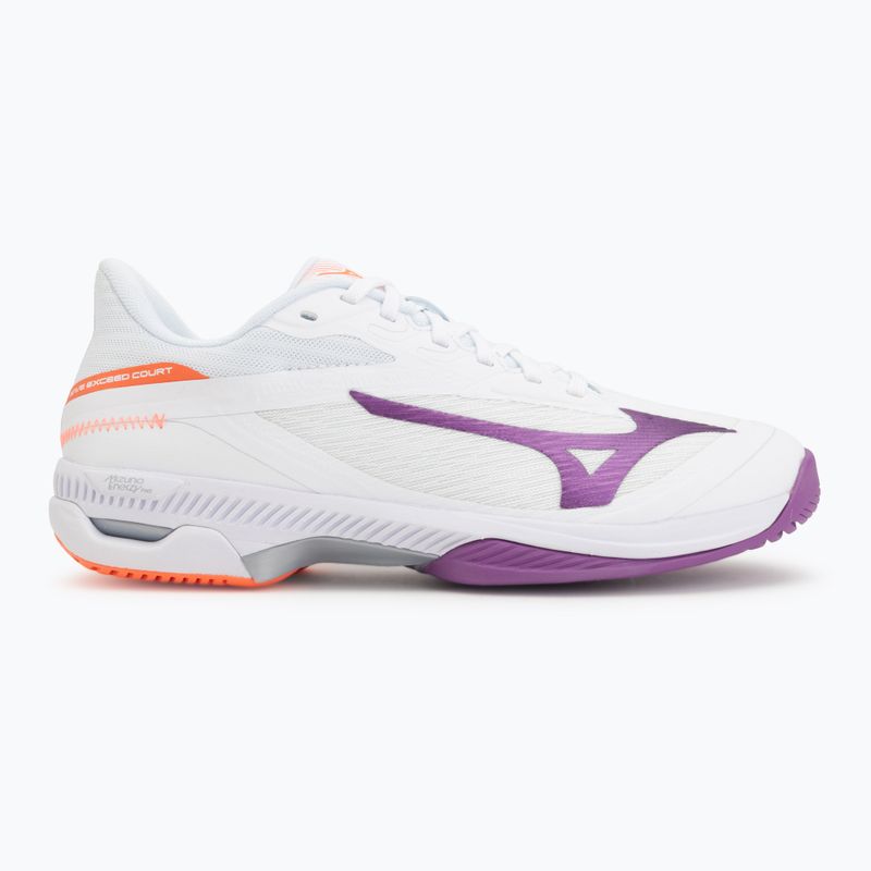 Damen Tennisschuhe Mizuno Wave Exceed Court AC white/dahlia/lava orange 2