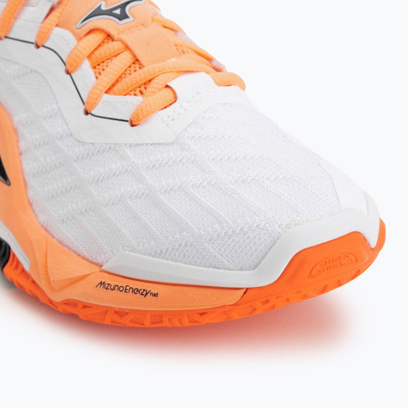 Handballschuhe Mizuno Wave Stealth Neo 2.1 white/black/flamingo coral 7