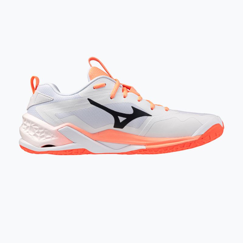 Handballschuhe Mizuno Wave Stealth Neo 2.1 white/black/flamingo coral 2