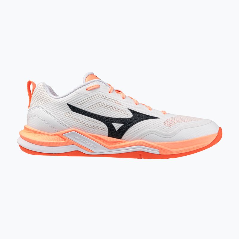 Handballschuhe Mizuno Wave Stealth Pro white/black/flamingo coral