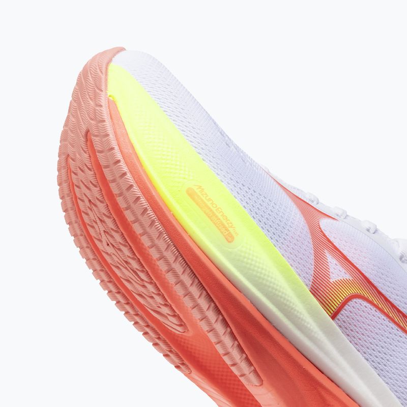 Laufschuhe für Damen Mizuno Wave Rider 30 white/flamingo coral/lime pulp 8