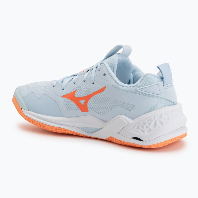 Handballschuhe Damen Mizuno Wave Stealth Neo 2.1 blue finch/lava orange/white 3