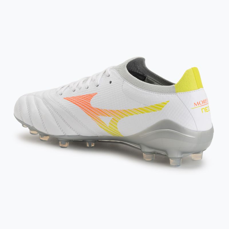 Fußballschuhe Mizuno Morelia Neo V β Pro AG white/lava orange/evening primrose 3