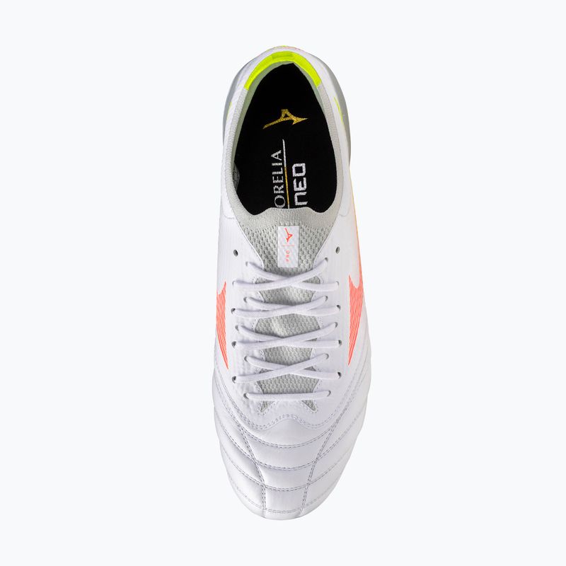 Fußballschuhe Mizuno Morelia Neo V β Pro AG white/lava orange/evening primrose 5