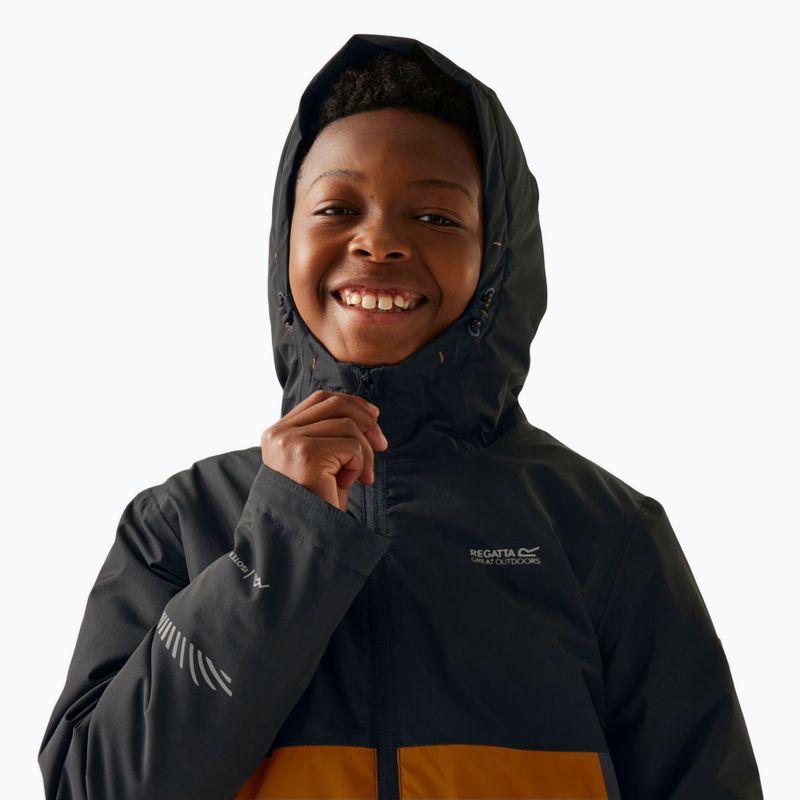 Kinder-Windjacke REGATTA Hillain Warm black/pumpkin spice/ash 5