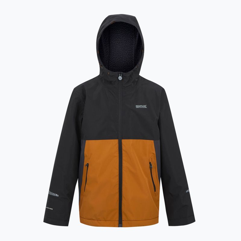 Kinder-Windjacke REGATTA Hillain Warm black/pumpkin spice/ash 9