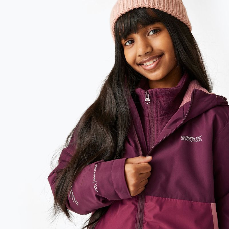 Kinder-Windjacke REGATTA Hillain Warm fig/dark pimento/dusty rose 4