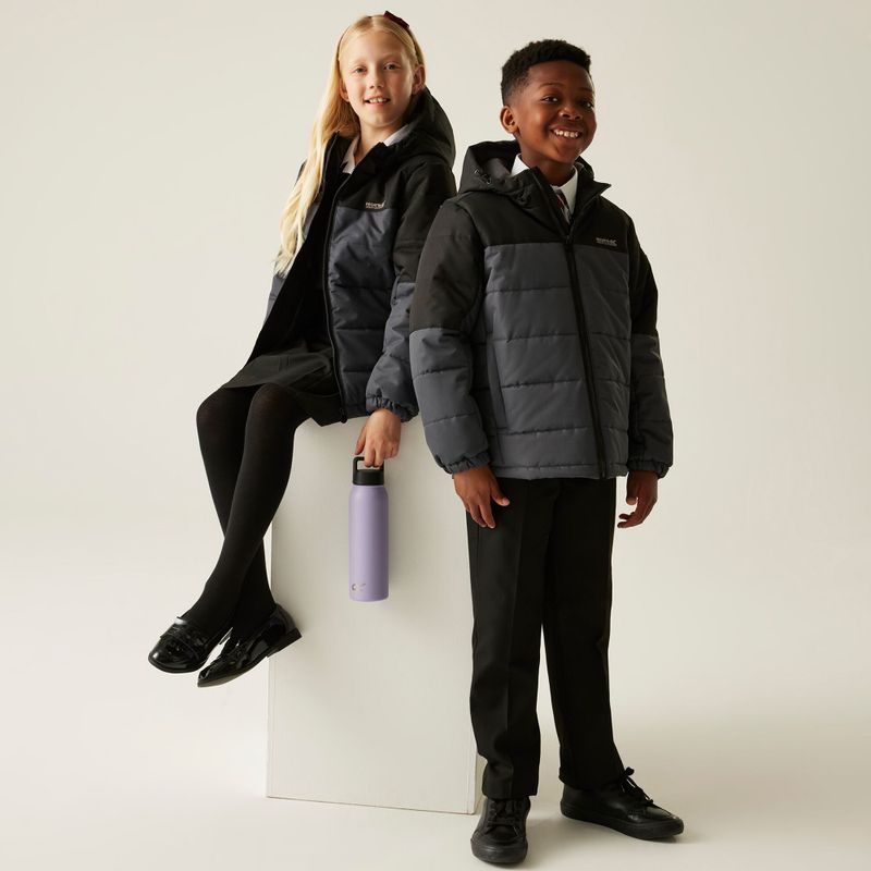 Gefütterte Kinderjacke REGATTA Lofthouse black/seal grey 12