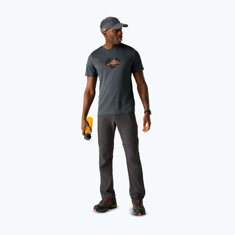 Trekkingshirt Herren REGATTA Fingal Slogan dark storm 2