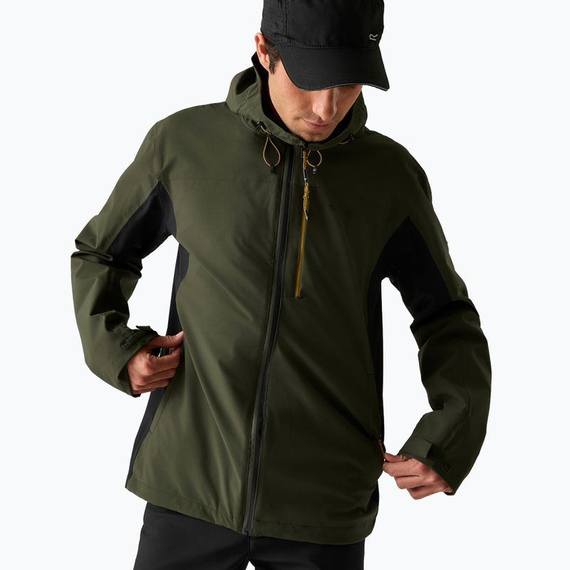 Herren-Regenjacke REGATTA Birchdale II dark khaki/black 3