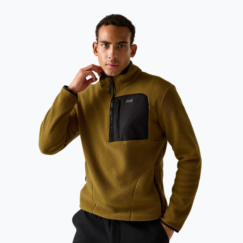 Fleecejacke für Herren REGATTA Frankie Borg Half Zip rich tan/black 3