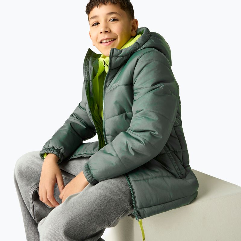 Gefütterte Kinderjacke REGATTA Lofthouse dark forest green/wild lime 7