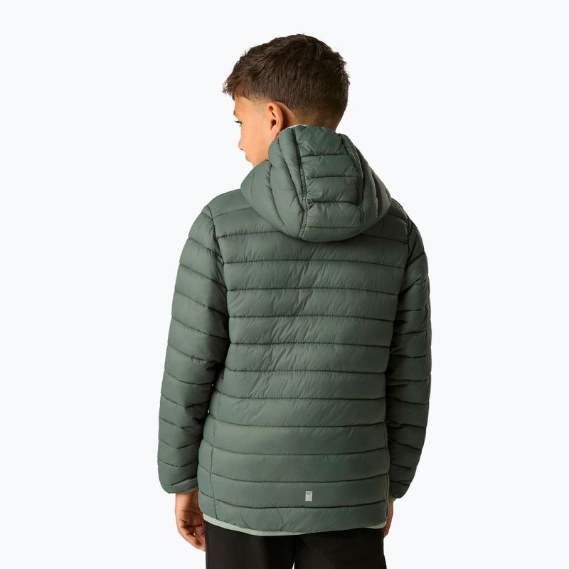 Daunenjacke für Kinder REGATTA Hooded Marizion dark forest green/wild lime 4