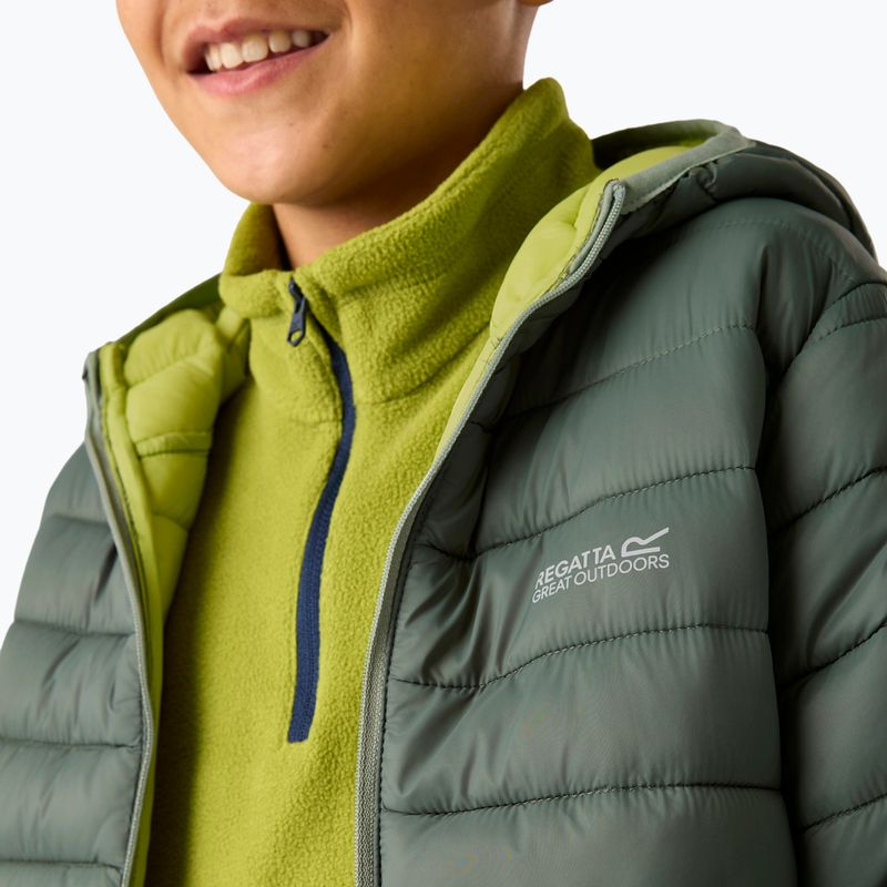 Daunenjacke für Kinder REGATTA Hooded Marizion dark forest green/wild lime 10