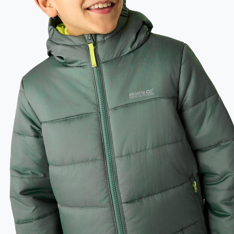 Daunenjacke für Kinder REGATTA Hooded Marizion dark forest green/wild lime 11