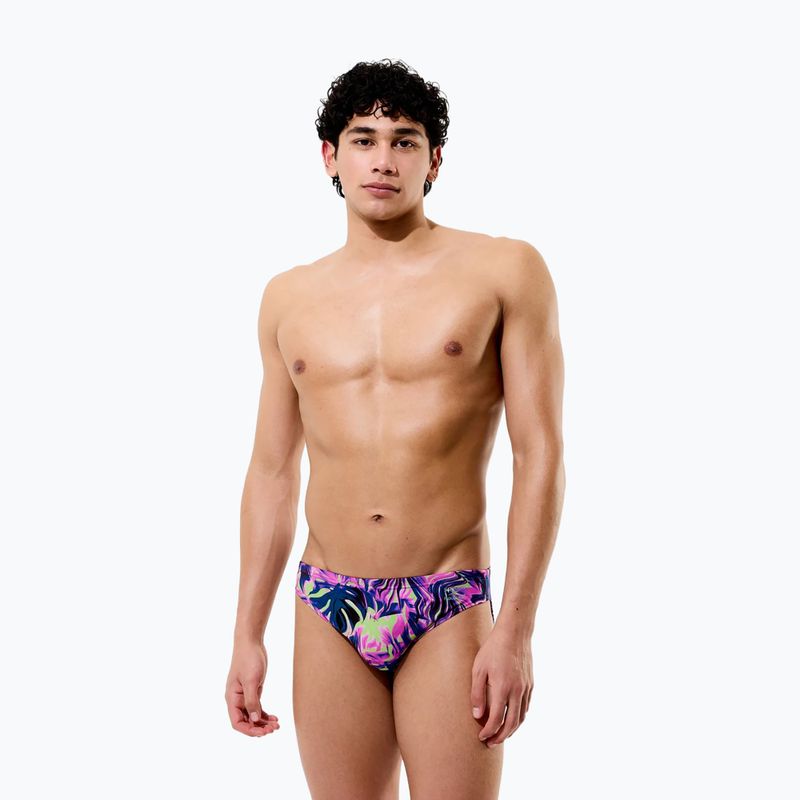 Herren-Schwimmhose Speedo Printed Brief techno jungle/orchid shine 3
