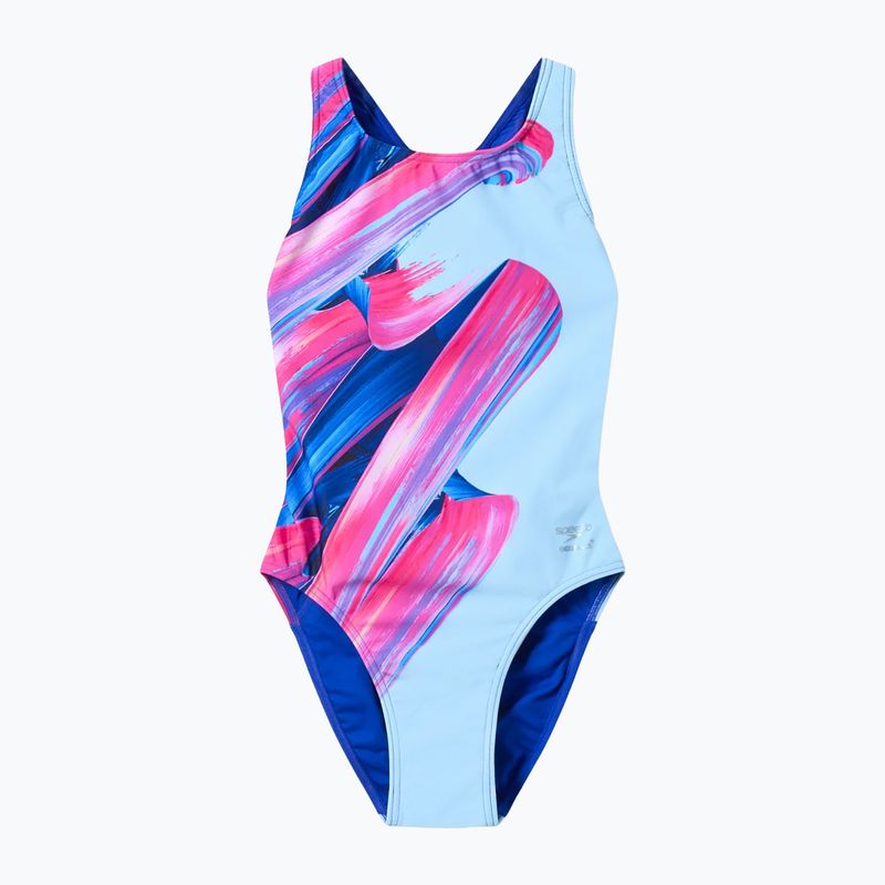 Damen-Einteiler Badeanzug Speedo FL Placement Printed Powerback brushy shadows/cruise 7